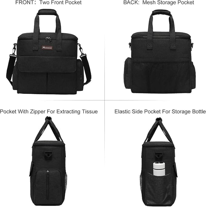 Weekend Dog Travel Bag Set with Food Bags, Bowls, and Mat - Black