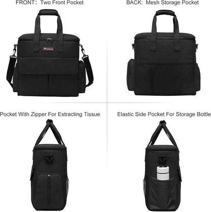 Weekend Dog Travel Bag Set with Food Bags, Bowls, and Mat - Black