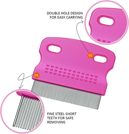 6-Pack Multi-Color Flea Combs for Pets