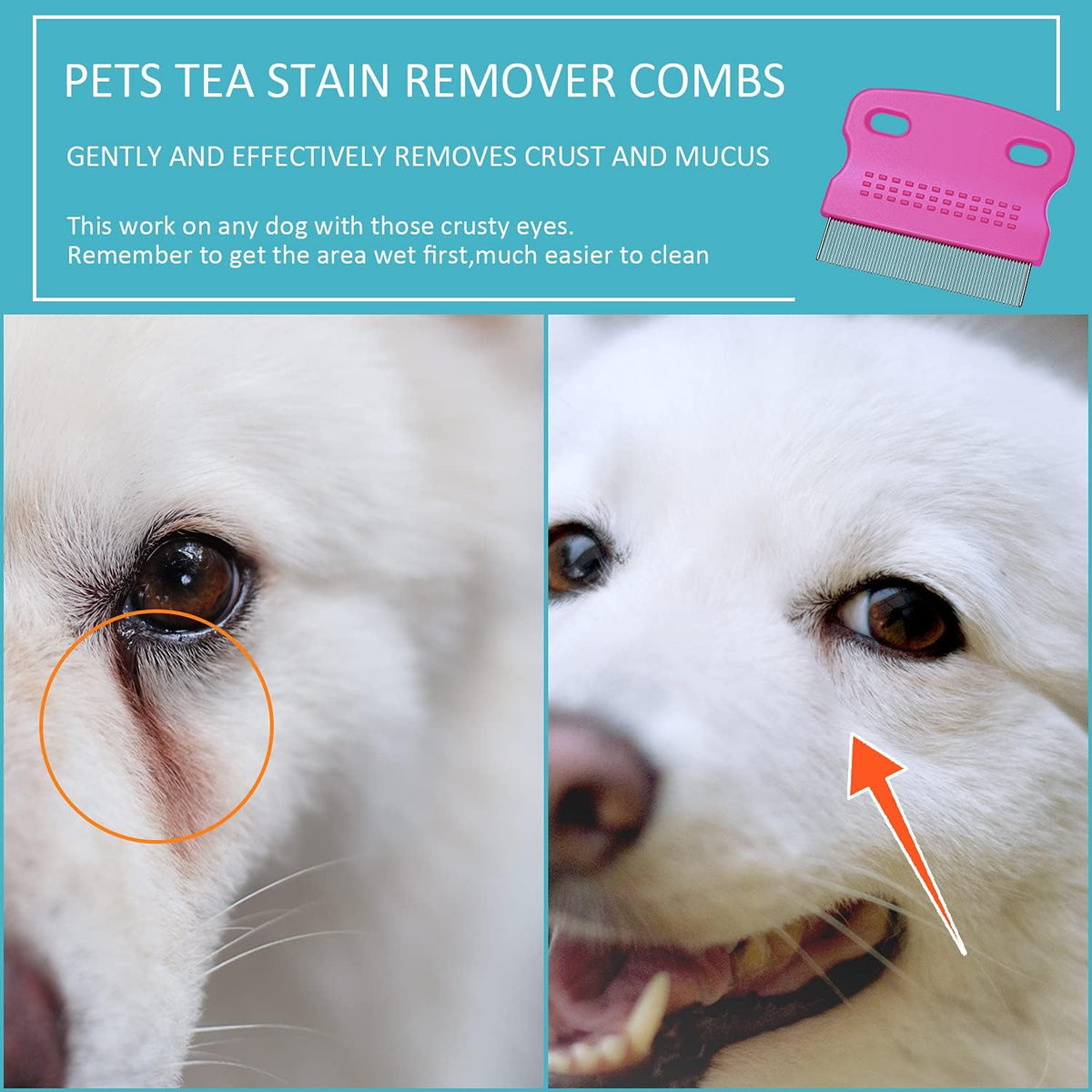 6-Pack Multi-Color Flea Combs for Pets