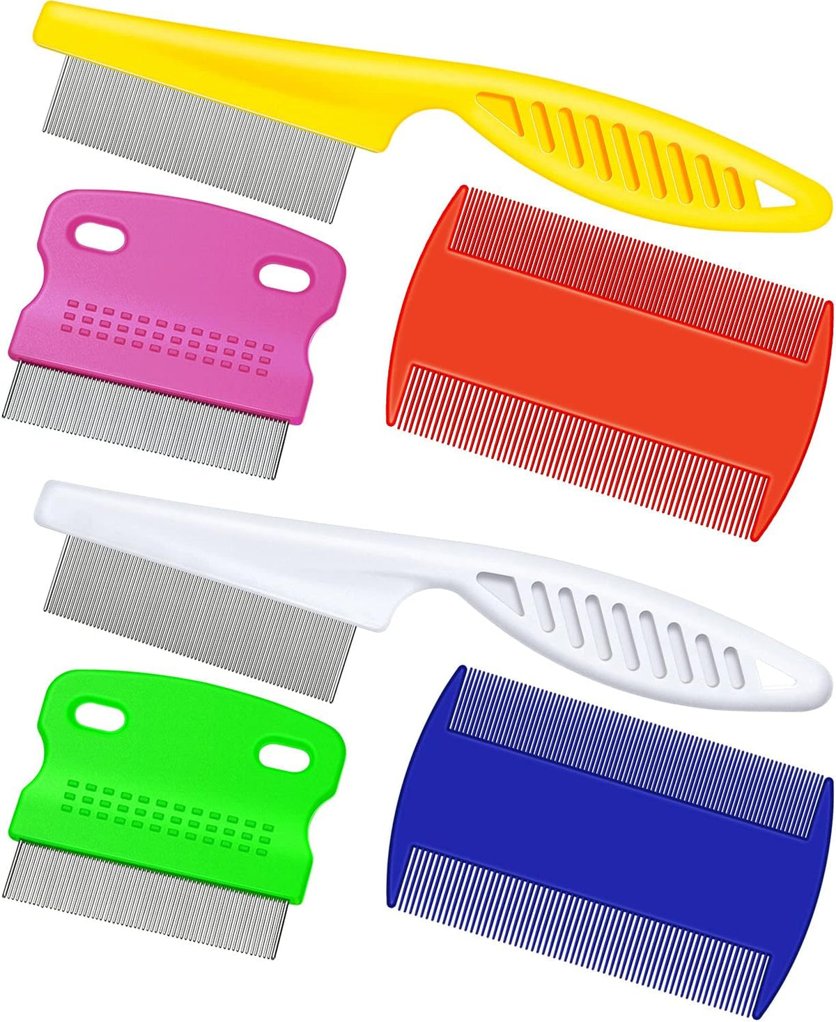 6-Pack Multi-Color Flea Combs for Pets